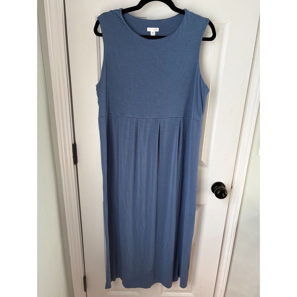 J. Jill Blue Sleeveless Jersey Stretch Maxi Dress Size XL